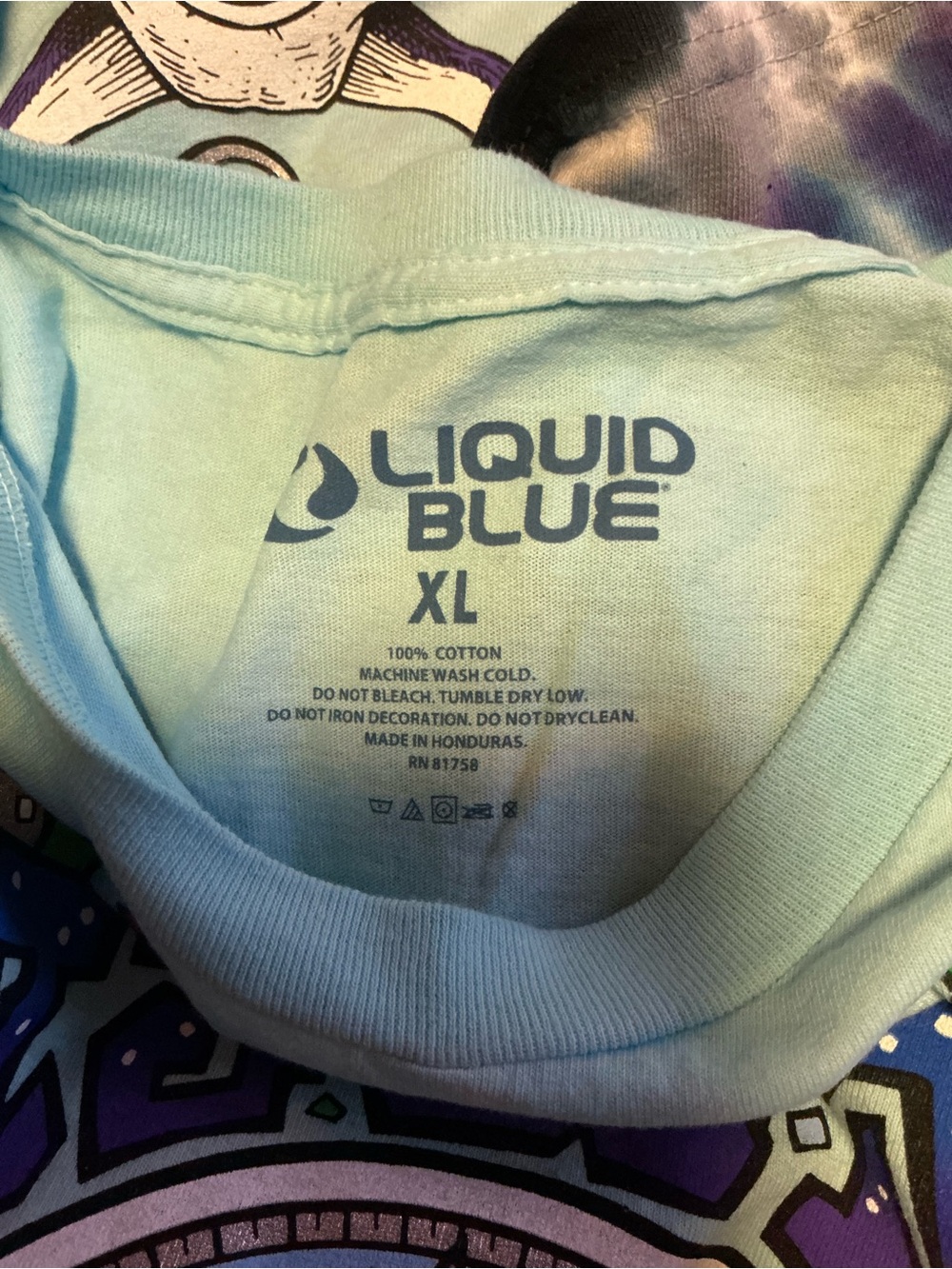 Grateful Dead Midnight Hour Tie Dye Tee XL Liquid Blue New Graphic Shirt - Picture 2 of 8
